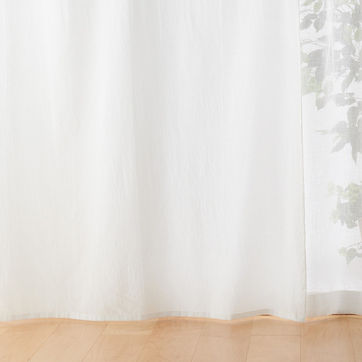 綿洗いざらしノンプリーツカーテン 生成 幅５１ １００ 丈２０ １５０ｃｍ 生成 オーダーカーテン 通販 無印良品