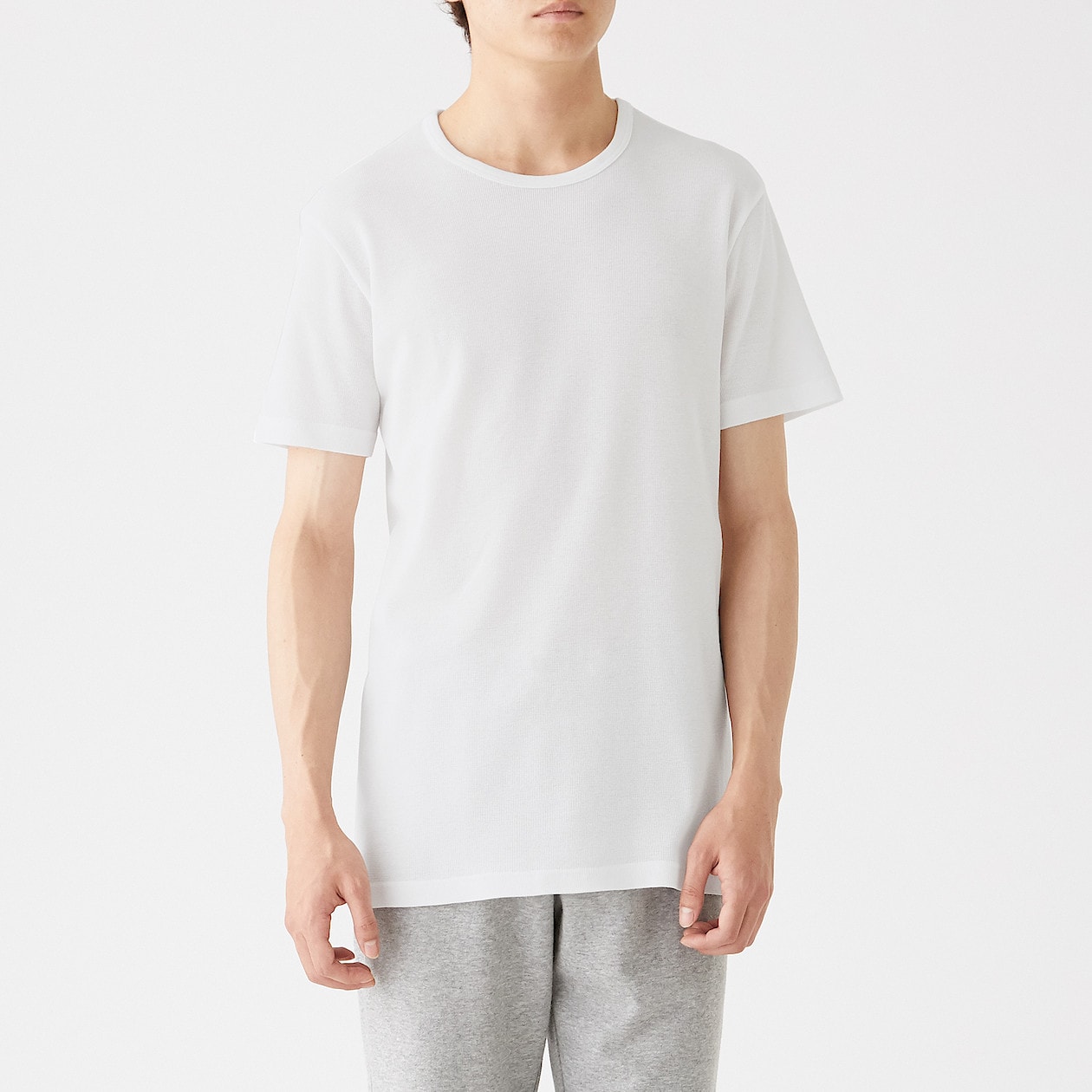 綿でさらっとクルーネック半袖ｔシャツ 紳士ｍ 白 さらっとインナー 紳士 メンズ 通販 無印良品