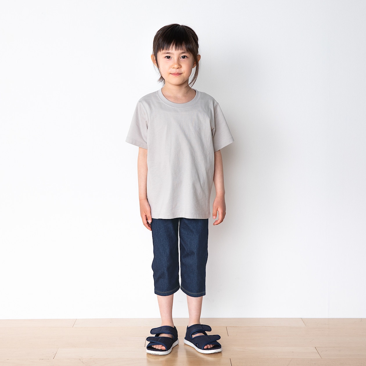 らくらく動けるデニム 七分丈レギンスパンツ キッズ キッズ１５０ ネイビー キッズボトムス 通販 無印良品