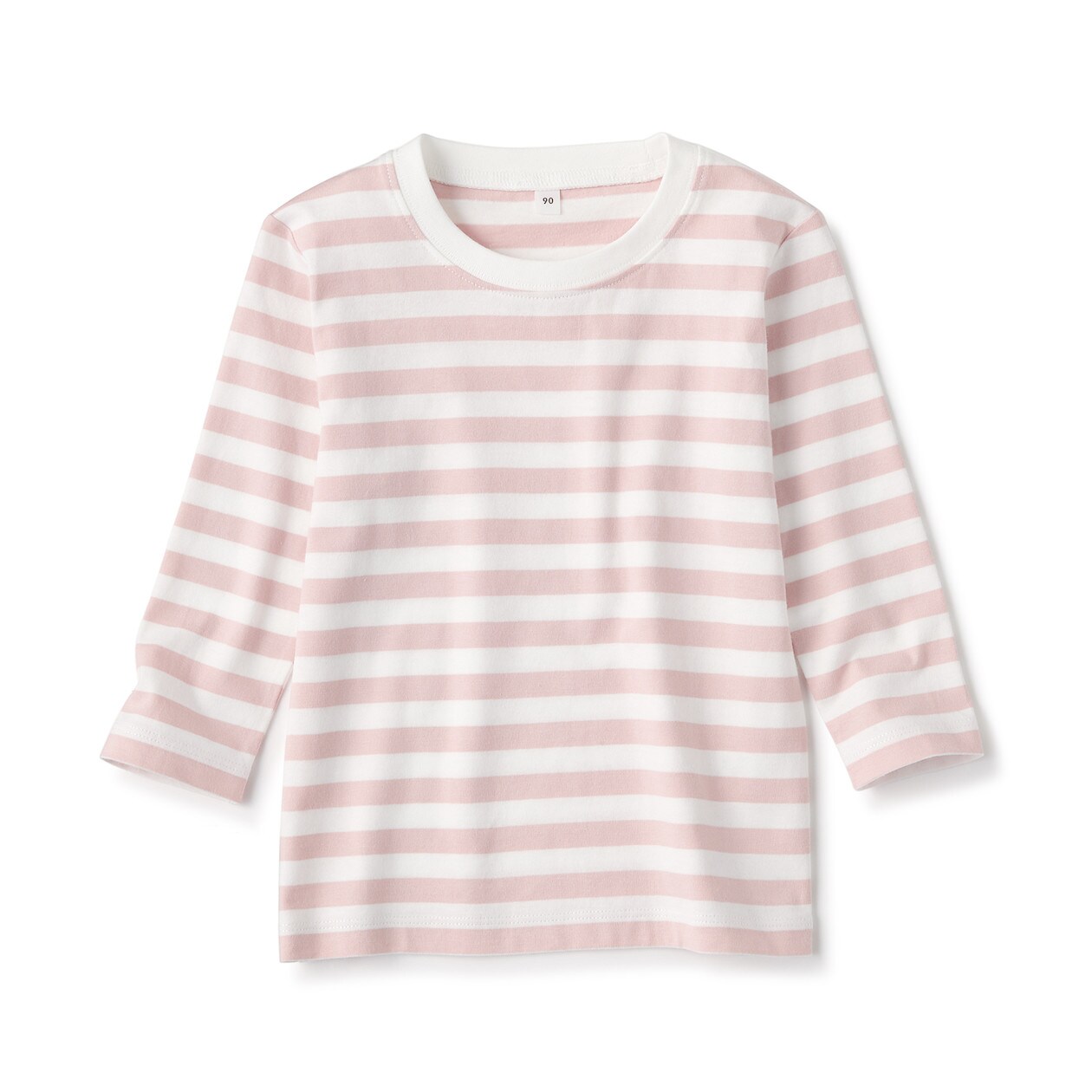 インド綿天竺編み ボーダー長袖ｔシャツ ベビー ベビー９０ ピンク おすすめ特集 通販 無印良品
