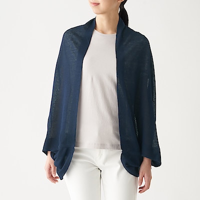 uvカット フレンチリネンボレロ 135 35cm ネイビー ストール マフラー 通販 無印良品 uvカット フレンチリネンボレロ 135 35cm ネイビー ストール マフラー 通販 無印良品