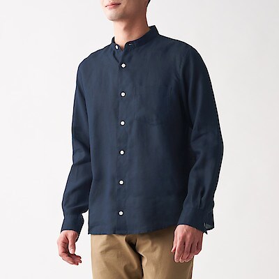 スタンドカラー シャツ 長袖 紳士 メンズ 通販 無印良品