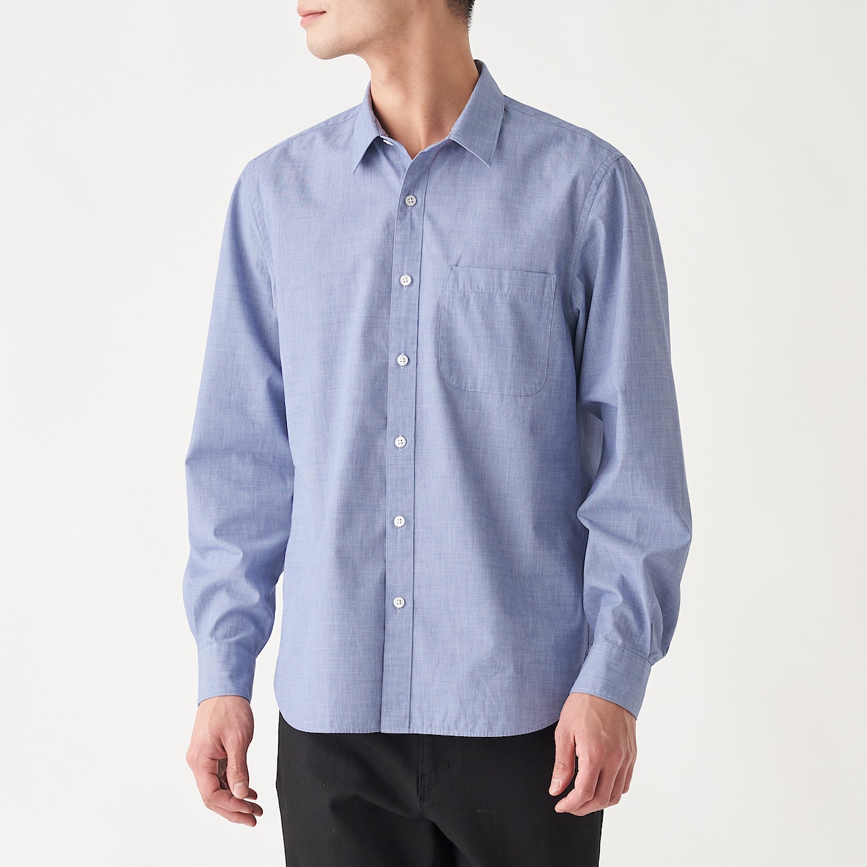 洗いざらしブロードシャツ 紳士ｘｘｌ ブルー シャツ ワイシャツ 長袖 紳士 メンズ 通販 無印良品