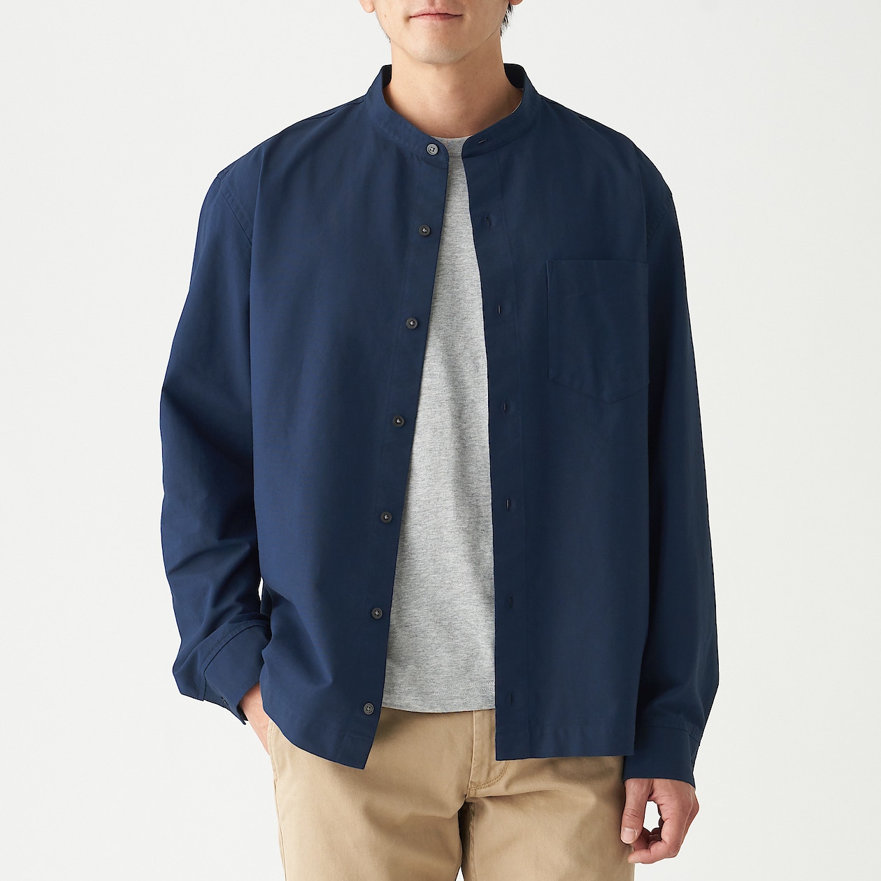 オックススタンドカラーシャツ 紳士m ダークネイビー シャツ ワイシャツ 長袖 紳士 メンズ 通販 無印良品 オックススタンドカラーシャツ 紳士m ダークネイビー シャツ ワイシャツ 長袖 紳士 メンズ 通販 無印良品