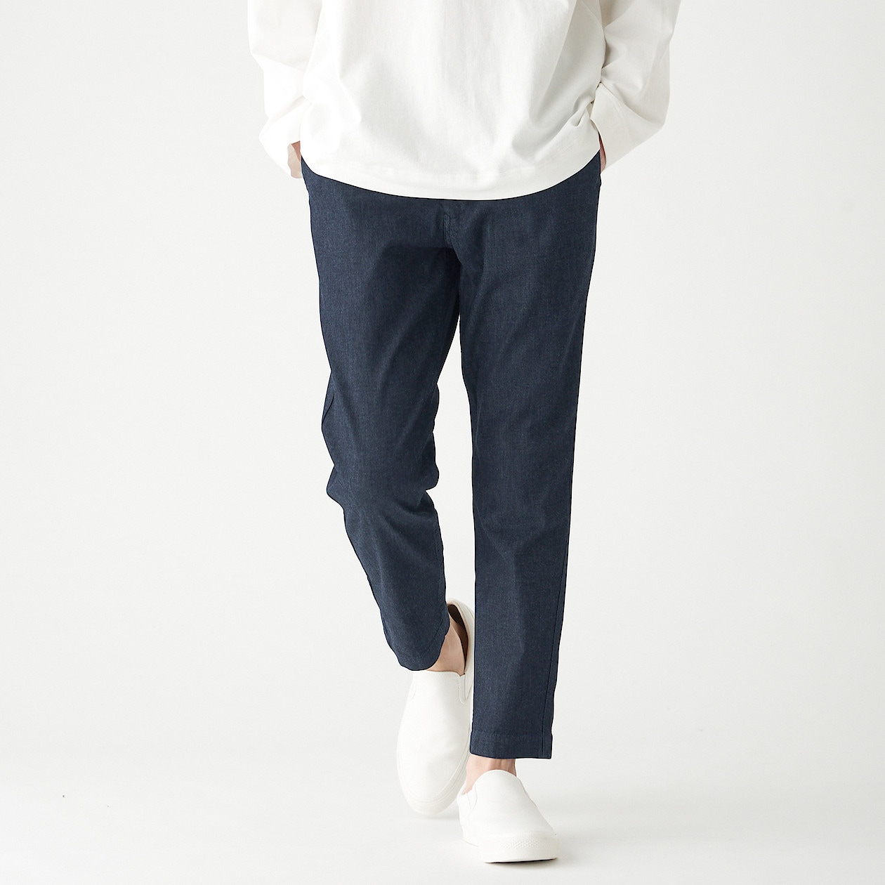 ストレッチライトオンスデニムアンクルパンツ 紳士ｍ ダークネイビー パンツ 紳士 メンズ 通販 無印良品