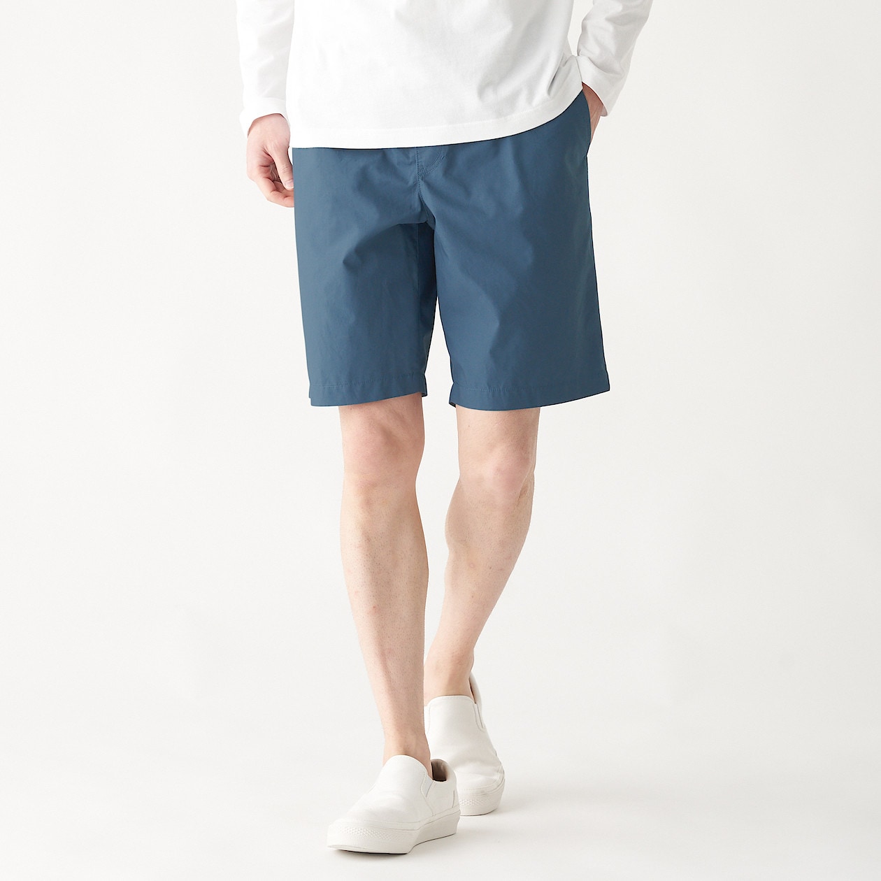 インド綿 ブロードショートパンツ 紳士ｌ スモーキーブルー 通販 無印良品