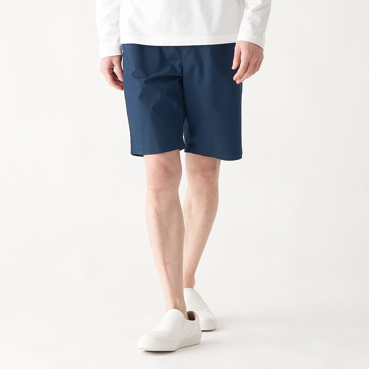 インド綿 ブロードショートパンツ 紳士ｌ ダークネイビー パンツ 紳士 メンズ 通販 無印良品