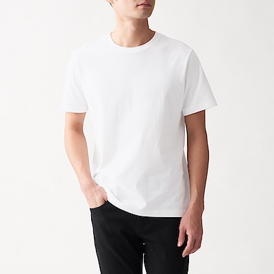 インド綿 天竺編みクルーネック半袖ｔシャツ 紳士ｘｓ 白 ｔシャツ カットソー 半袖 紳士 メンズ 通販 無印良品