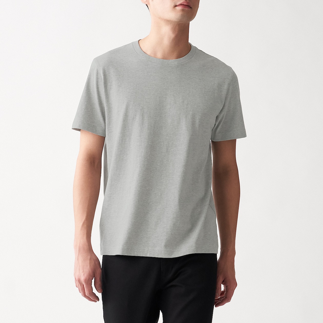 インド綿 天竺編みクルーネック半袖ｔシャツ 紳士ｘｓ グレー ｔシャツ カットソー 半袖 紳士 メンズ 通販 無印良品