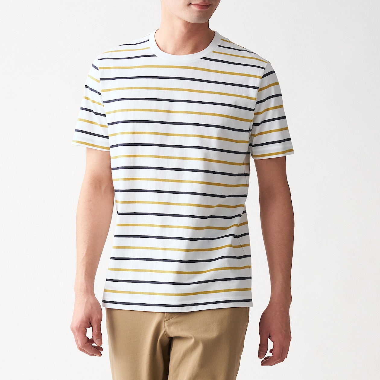 インド綿 天竺編みボーダー半袖tシャツ 紳士m マスタード ボーダー tシャツ カットソー 半袖 紳士 メンズ 通販 無印良品 インド綿 天竺編みボーダー半袖tシャツ 紳士m マスタード ボーダー tシャツ カットソー 半袖 紳士 メンズ 通販 無印良品