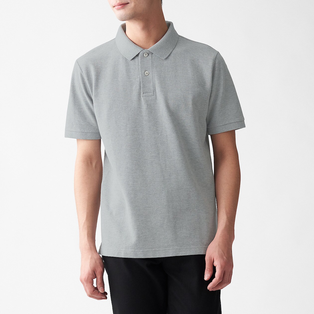 鹿の子編み半袖ポロシャツ 紳士m グレー tシャツ カットソー 半袖 紳士 メンズ 通販 無印良品 鹿の子編み半袖ポロシャツ 紳士m グレー tシャツ カットソー 半袖 紳士 メンズ 通販 無印良品