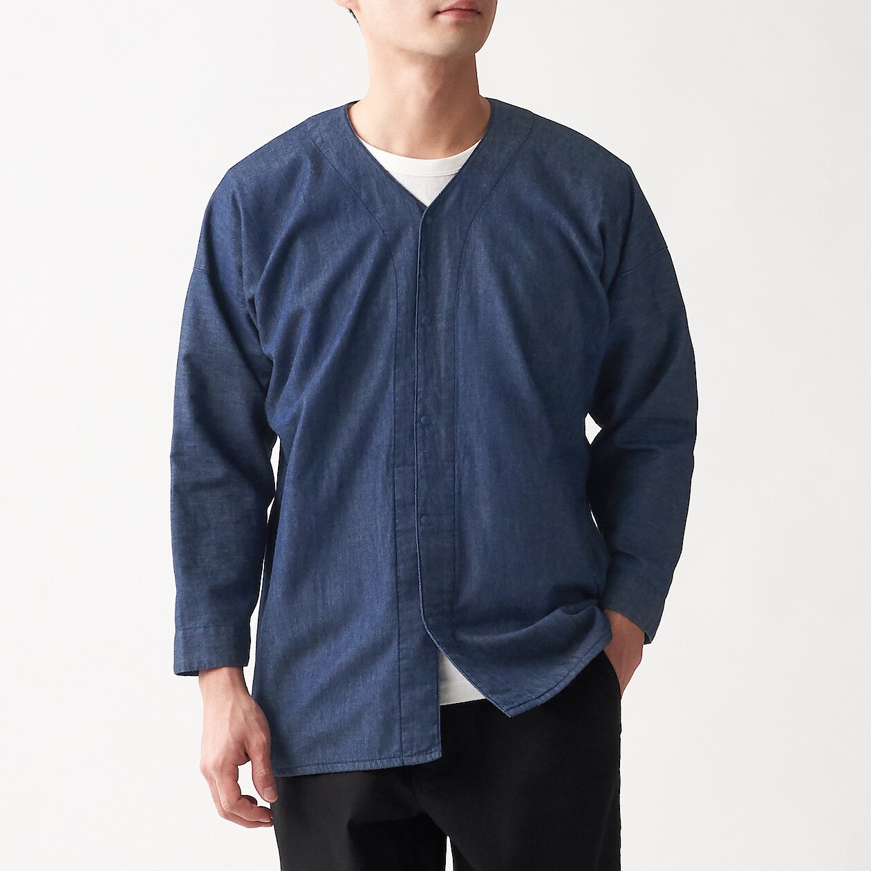 トルコ綿インディゴ染めダボシャツ 男女兼用ｘｘｓ ｘｓ ネイビー 男女兼用サイズ 通販 無印良品