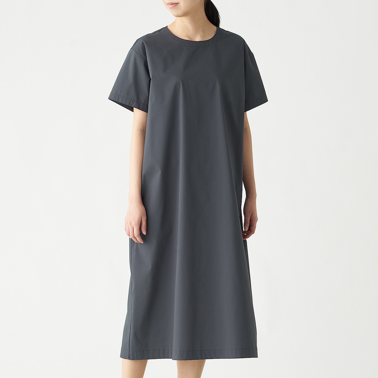 綿混ストレッチ半袖ワンピース 婦人ｘｓ ｓ チャコールグレー ワンピース チュニック 婦人 レディース 通販 無印良品
