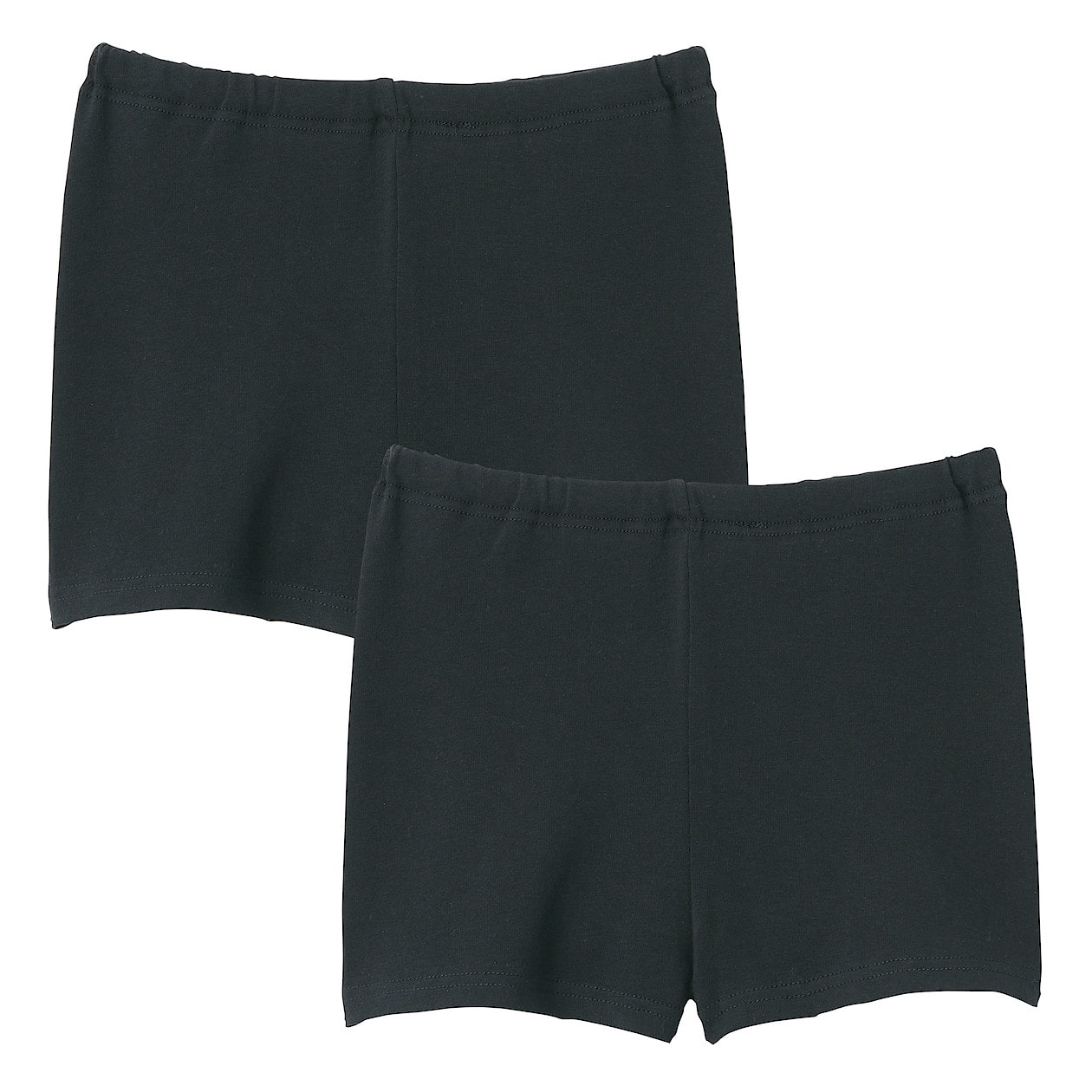 ストレッチ天竺編みオーバーパンツ ２枚組 キッズ キッズ１１０ 黒 キッズ雑貨 通販 無印良品