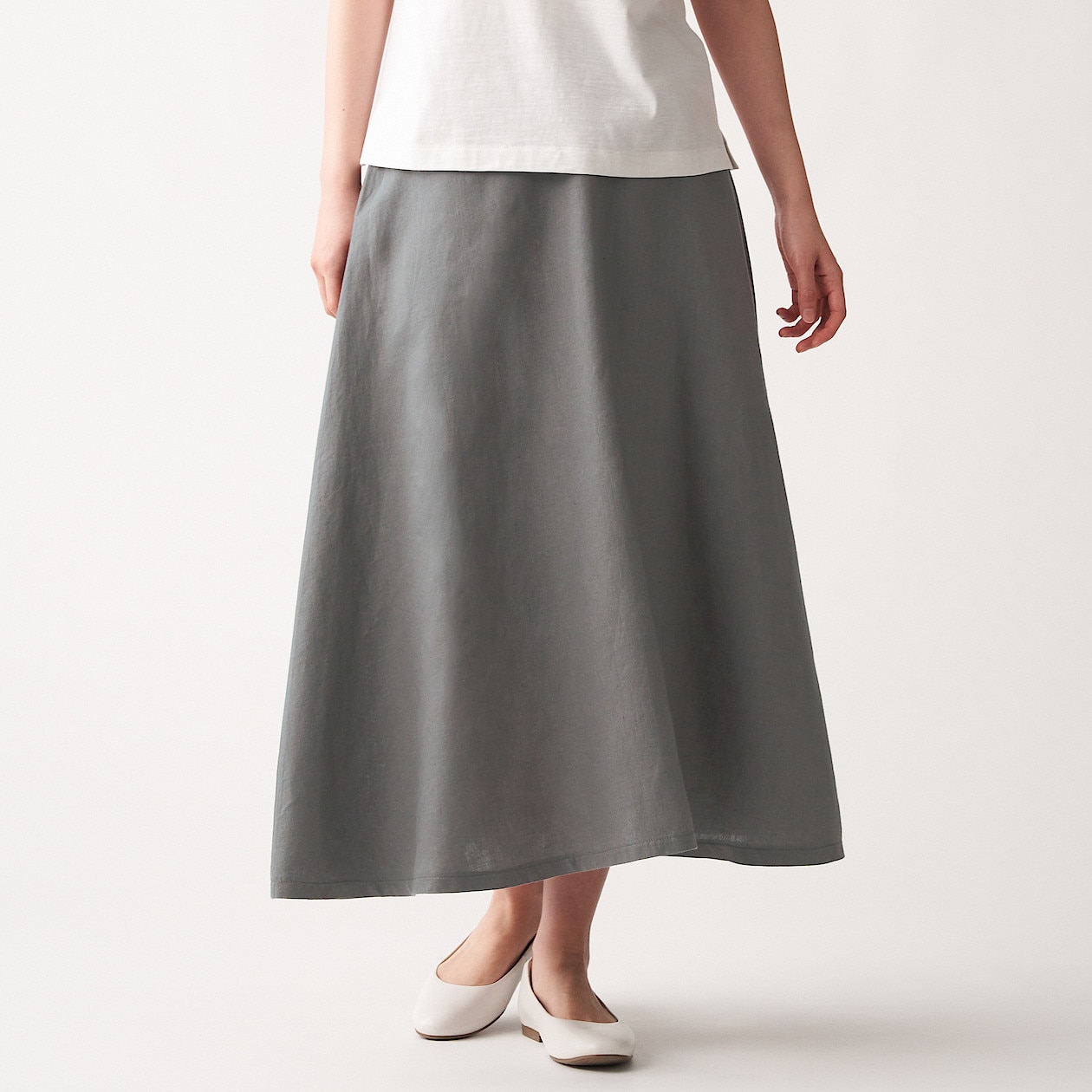 フレンチリネンフレアースカート 婦人ｍ カーキベージュ スカート 婦人 レディース 通販 無印良品