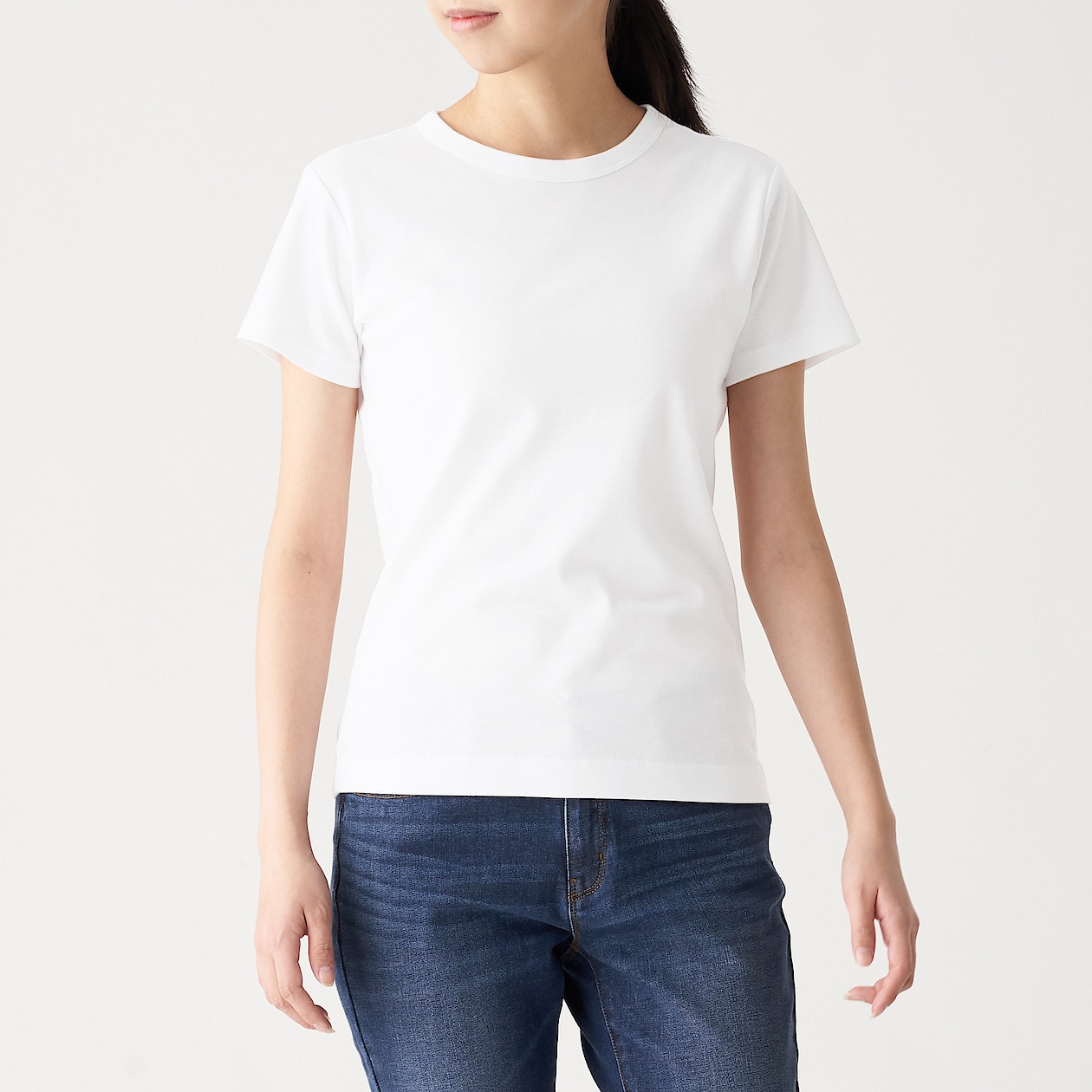 汗じみしにくいフライス編みクルーネック半袖ｔシャツ 婦人ｘｓ 白 Tシャツ カットソー シャツ 半袖 婦人 レディース 通販 無印良品