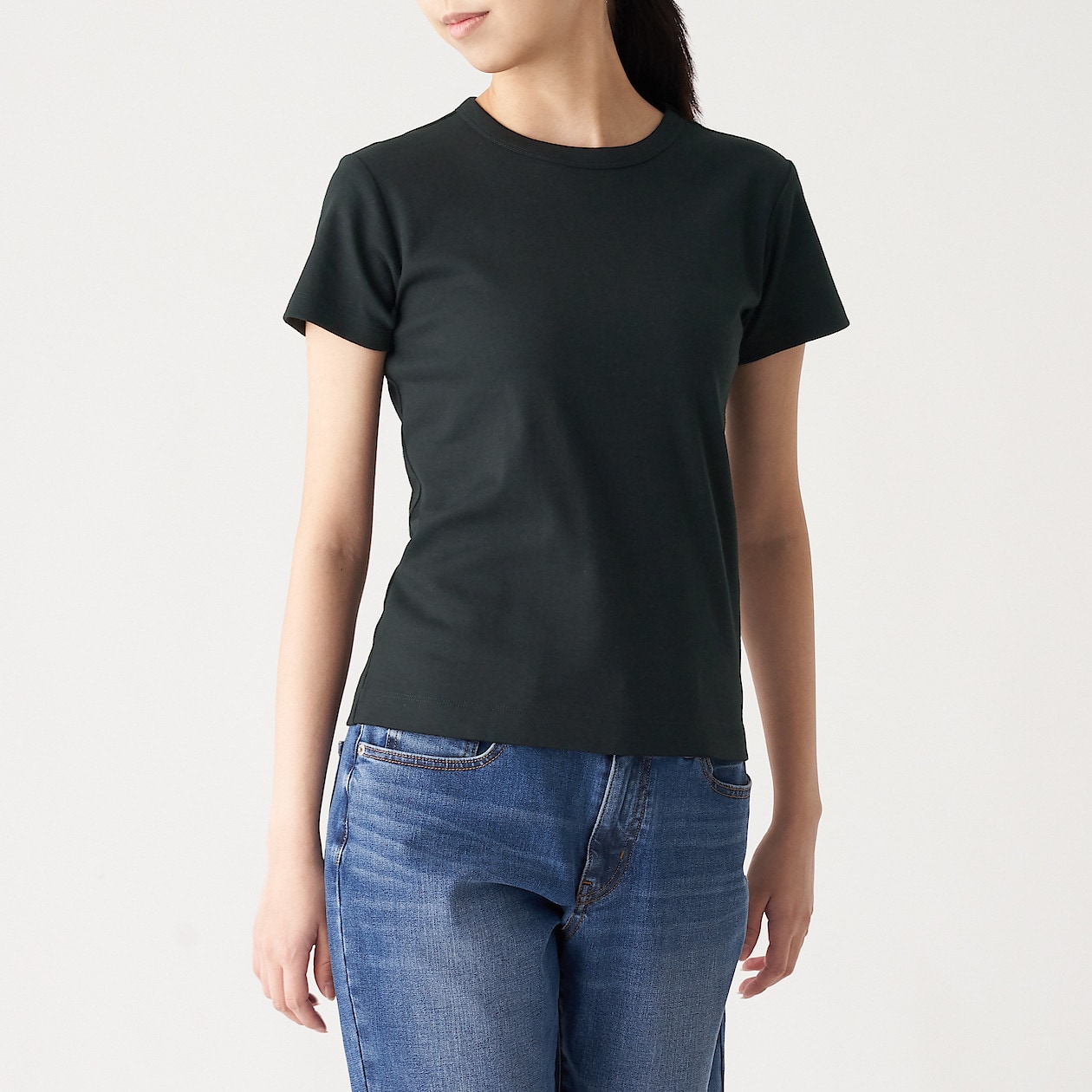 汗じみしにくいフライス編みクルーネック半袖tシャツ 婦人xl 黒 Tシャツ カットソー 半袖 婦人 レディース 通販 無印良品 汗じみしにくいフライス編みクルーネック半袖tシャツ 婦人xl 黒 Tシャツ カットソー 半袖 婦人 レディース 通販 無印良品