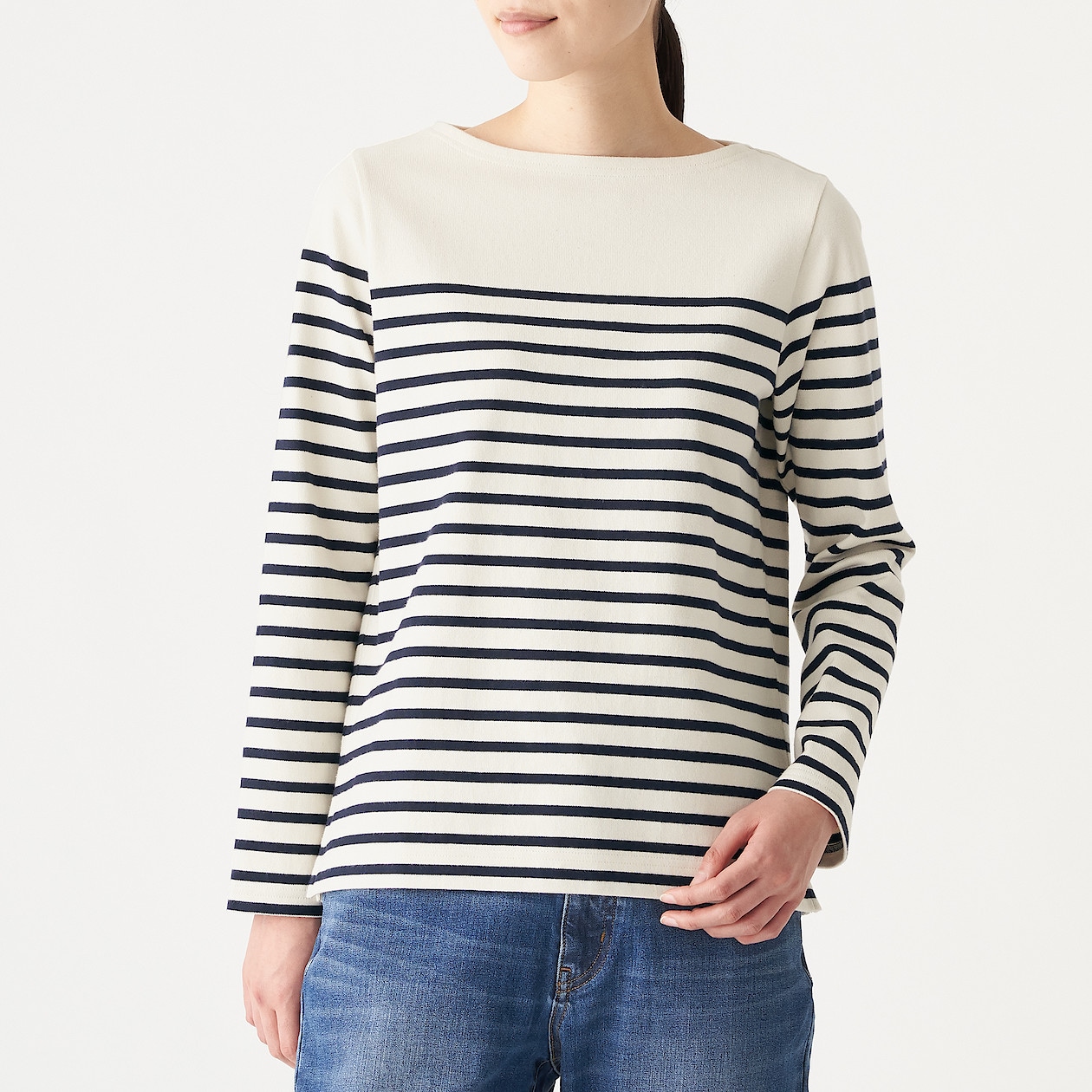 太番手天竺編み長袖tシャツ パネルボーダー 婦人xs 生成 ネイビー tシャツ カットソー 長袖 七分袖 婦人 レディース 通販 無印良品 太番手天竺編み長袖tシャツ パネルボーダー 婦人xs 生成 ネイビー tシャツ カットソー 長袖 七分袖 婦人 レディース 通販 無印良品
