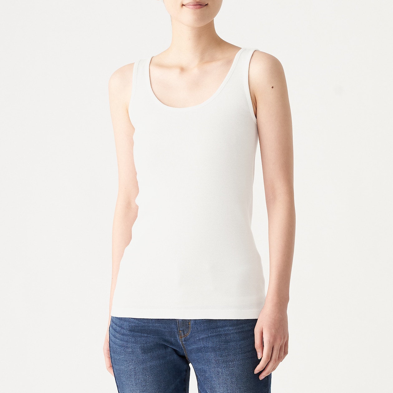 リブ編みタンクトップ 婦人ｘｓ 白 Tシャツ カットソー 半袖 婦人 レディース 通販 無印良品
