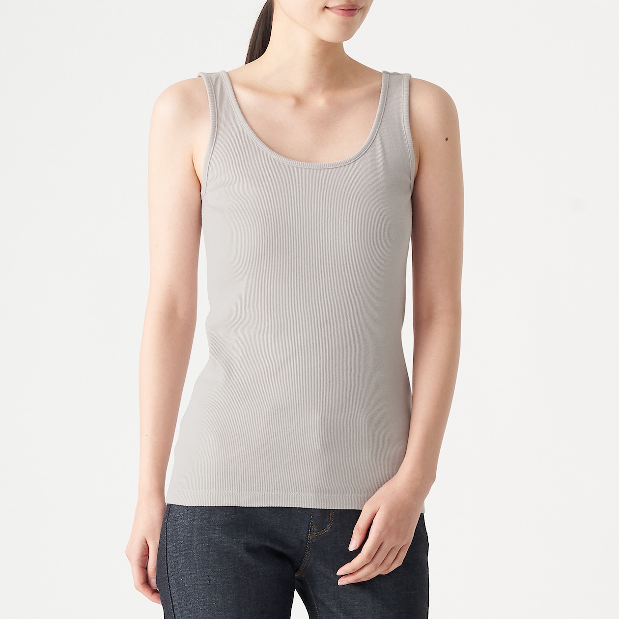 リブ編みタンクトップ 婦人ｍ ライトシルバーグレー Tシャツ カットソー 半袖 婦人 レディース 通販 無印良品