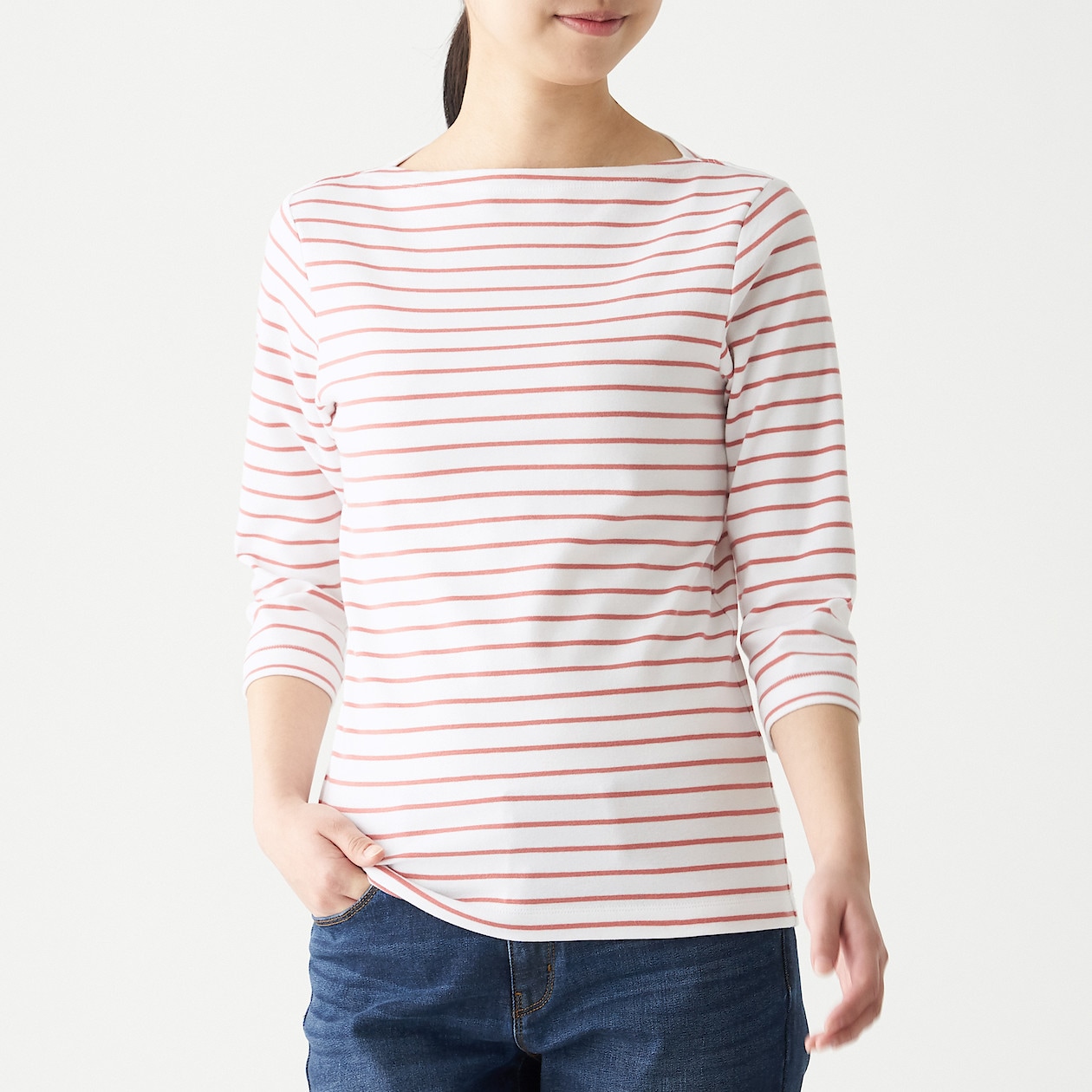 ストレッチフライス編みボートネック七分袖tシャツ 婦人xs 白 ピンク tシャツ カットソー 長袖 七分袖 婦人 レディース 通販 無印良品 ストレッチフライス編みボートネック七分袖tシャツ 婦人xs 白 ピンク tシャツ カットソー 長袖 七分袖 婦人 レディース 通販 無印良品