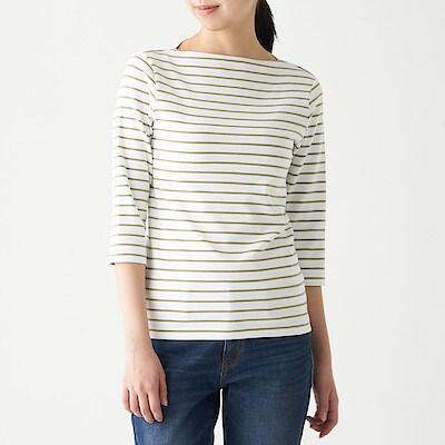 ストレッチフライス編みボートネック七分袖tシャツ 婦人xs 白 カーキ tシャツ カットソー 長袖 七分袖 婦人 レディース 通販 無印 良品 ストレッチフライス編みボートネック七分袖tシャツ 婦人xs 白 カーキ tシャツ カットソー 長袖 七分袖 婦人 レディース 通販 無印 良品