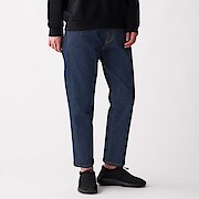 男女兼用 ジャパンファブリックデニムストレッチテーパードパンツ ２３ ５８ ５ｃｍ ダークネイビー 通販 無印良品