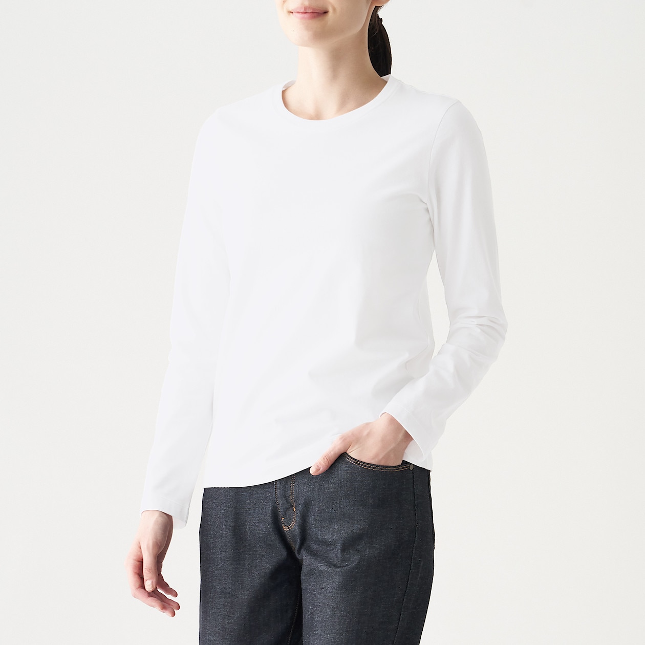 インド綿天竺編みクルーネック長袖tシャツ 白 婦人xs 白 tシャツ カットソー 長袖 七分袖 婦人 レディース 通販 無印良品 インド綿天竺編みクルーネック長袖tシャツ 白 婦人xs 白 tシャツ カットソー 長袖 七分袖 婦人 レディース 通販 無印良品