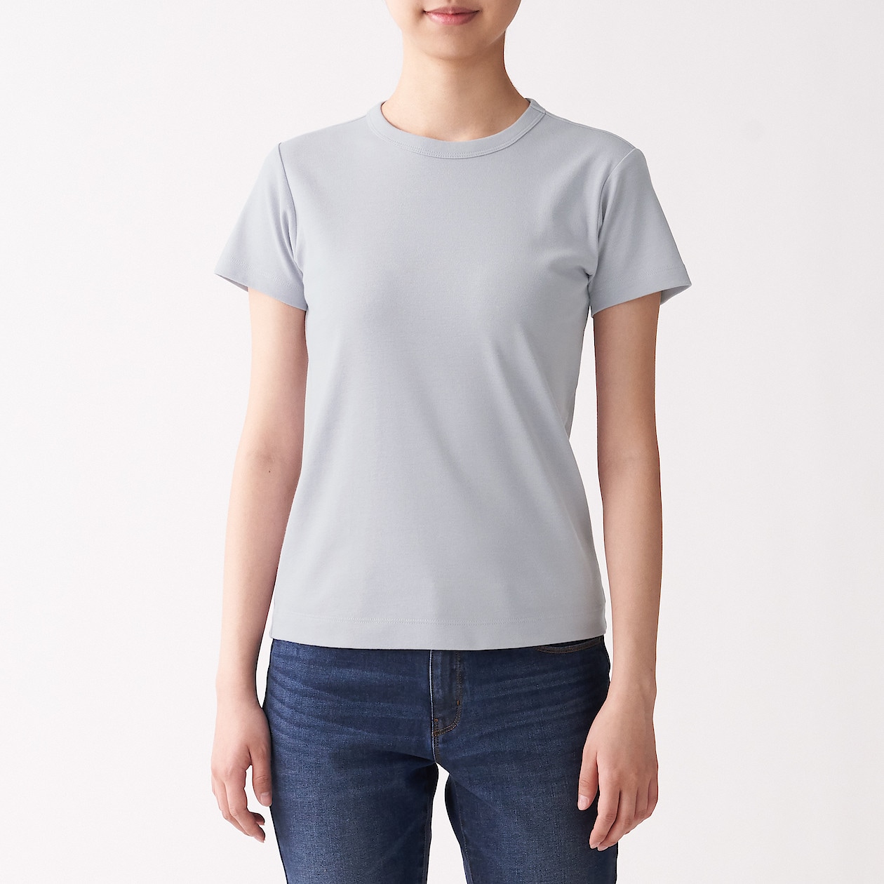 汗じみしにくいフライス編みクルーネック半袖tシャツ 婦人m ライトシルバーグレー Tシャツ カットソー 半袖 婦人 レディース 通販 無印良品 汗じみしにくいフライス編みクルーネック半袖tシャツ 婦人m ライトシルバーグレー Tシャツ カットソー 半袖 婦人 レディース 通販 無印良品