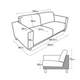 ソファ本体・２．５シーター・革張り・フェザー・ポケットコイル／アイボリー