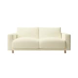 ソファ本体・２．５シーター・革張り・フェザー・ポケットコイル／アイボリー