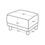 ソファ本体・オットマン・革張り・フェザー・ポケットコイル／アイボリー