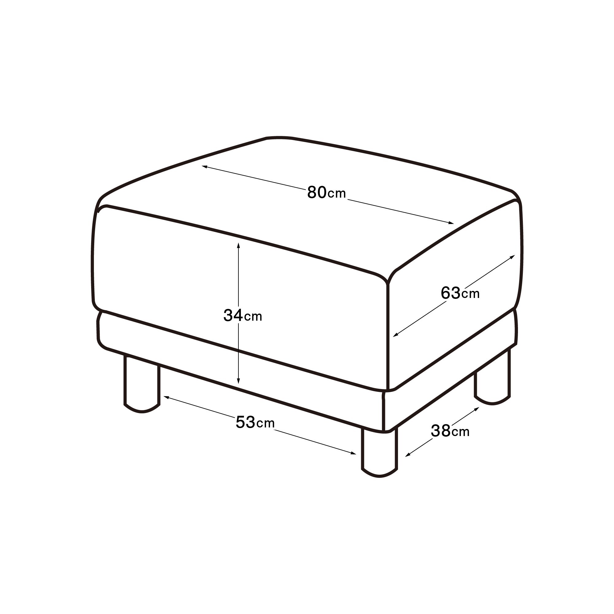 ソファ本体・オットマン・革張り・フェザー・ポケットコイル／アイボリー