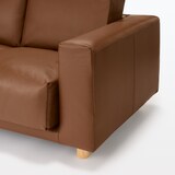 ソファ本体・２シーター・革張り・フェザー・ポケットコイル／ブラウン