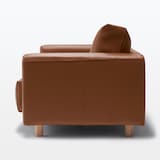 ソファ本体・２．５シーター・革張り・フェザー・ポケットコイル／ブラウン