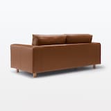 ソファ本体・２．５シーター・革張り・フェザー・ポケットコイル／ブラウン