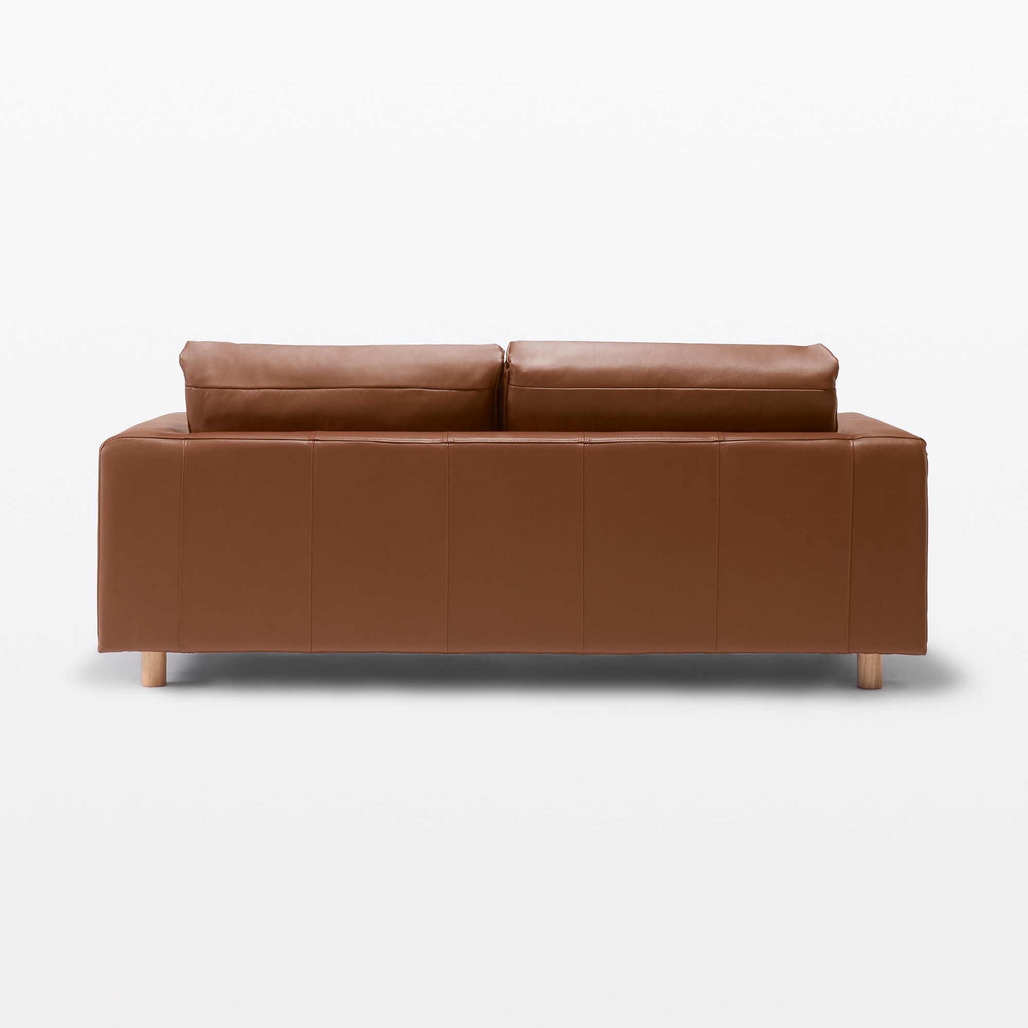 ソファ本体・２．５シーター・革張り・フェザー・ポケットコイル／ブラウン