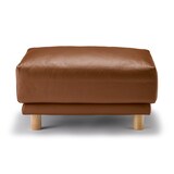 ソファ本体・オットマン・革張り・フェザー・ポケットコイル／ブラウン