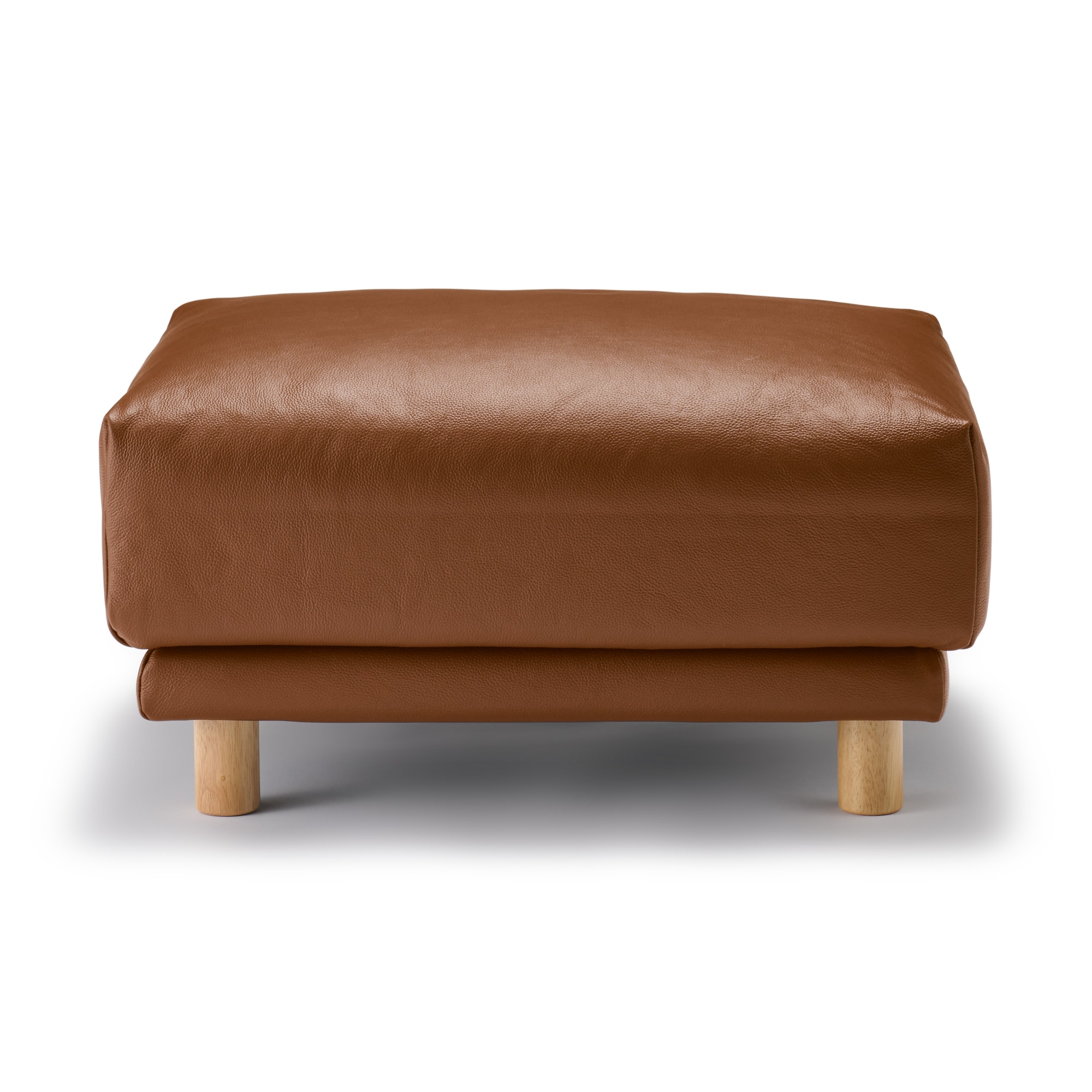 ソファ本体・オットマン・革張り・フェザー・ポケットコイル／ブラウン