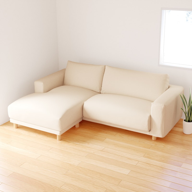 ソファ本体・3シーター・フェザー・ポケットコイル・カウチタイプ（右  