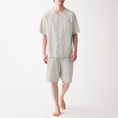 脇に縫い目のない 天竺編み半袖パジャマ 紳士ｓ ｍ グレー パジャマ 紳士 メンズ 通販 無印良品