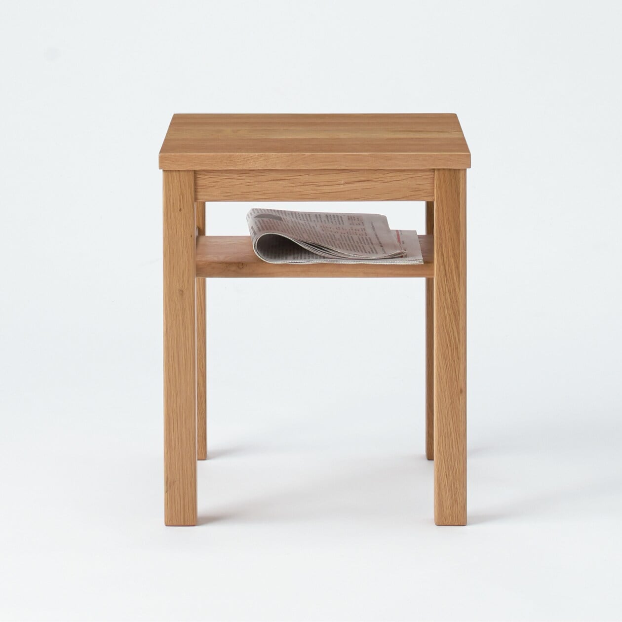 木製サイドテーブルベンチ／板座／オーク材