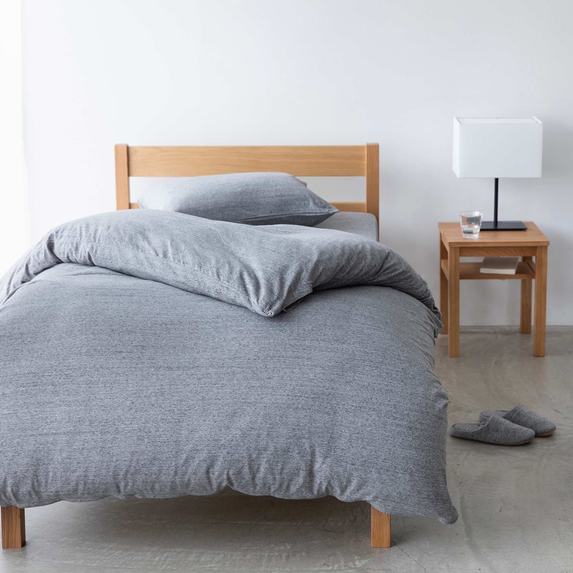 木製サイドテーブルベンチ／板座／オーク材