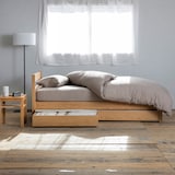 木製サイドテーブルベンチ／板座／オーク材