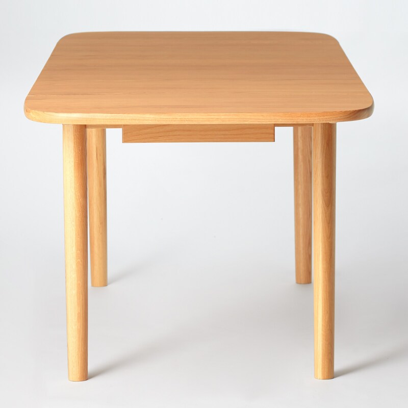 木製エクステンションテーブル／140－220cm／楕円／オーク材  