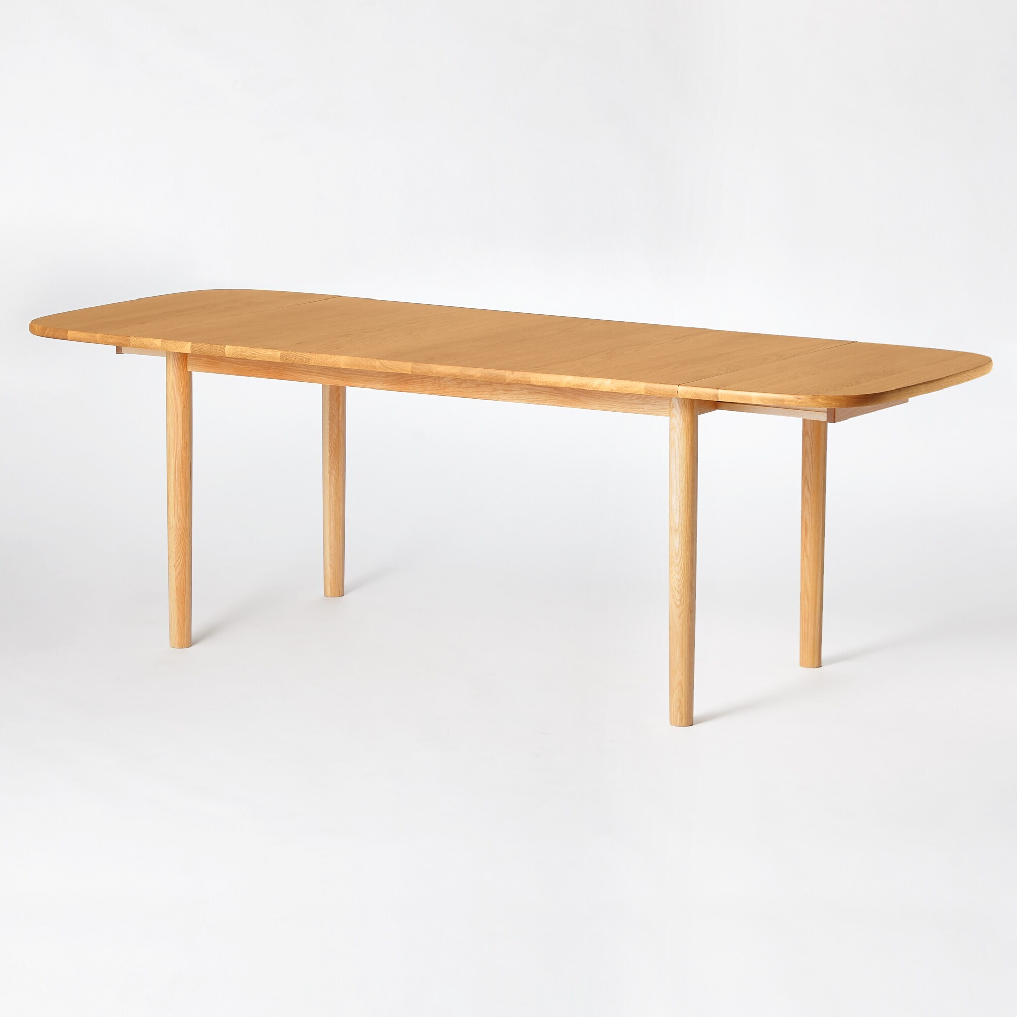 木製エクステンションテーブル／１４０－２２０ｃｍ／楕円／オーク材