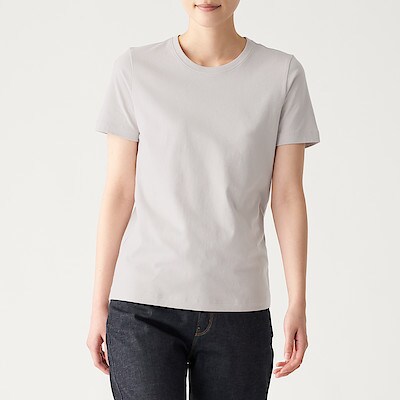 インド綿天竺編みクルーネック半袖ｔシャツ 婦人ｍ ライトシルバーグレー Tシャツ カットソー 半袖 婦人 レディース 通販 無印良品
