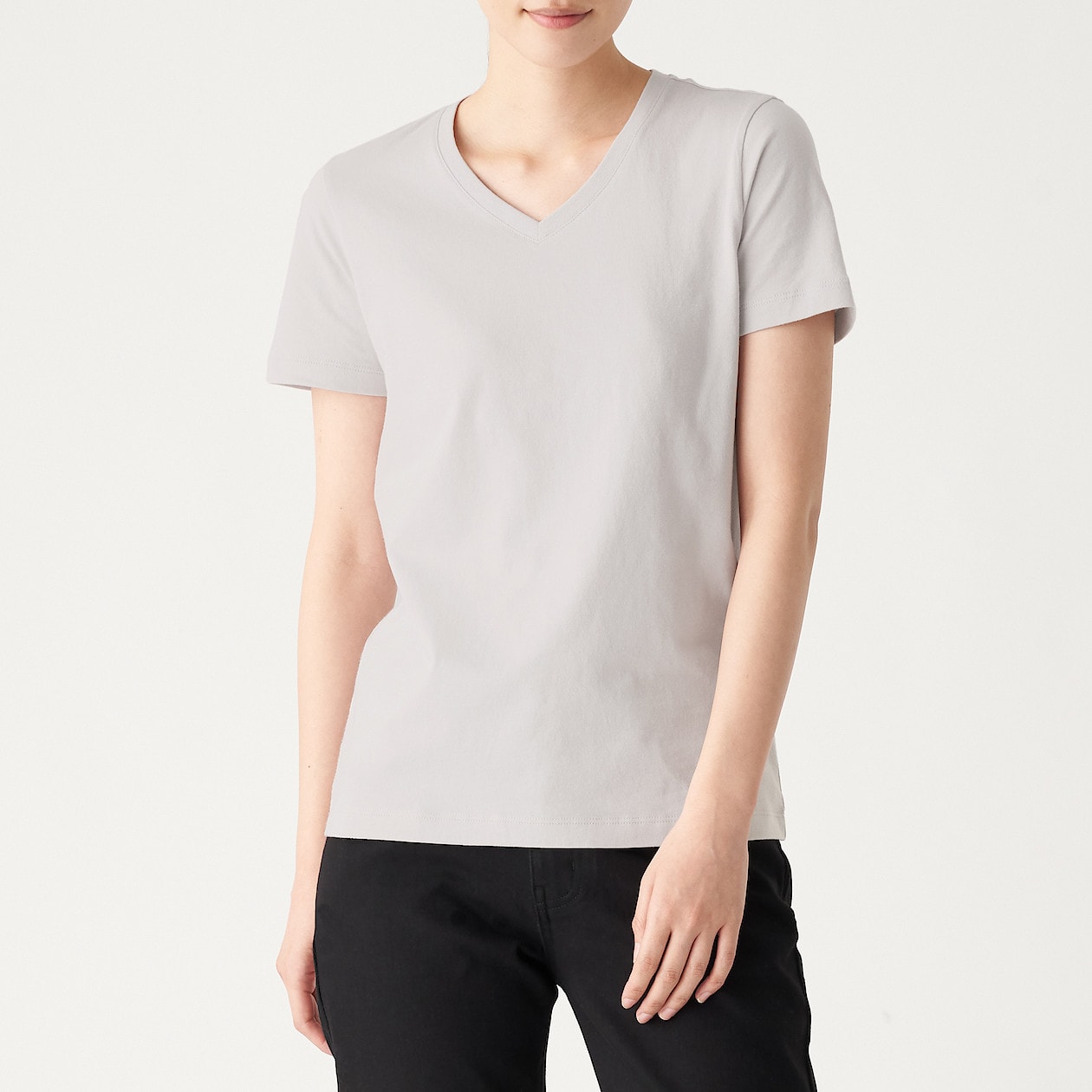 インド綿天竺編みvネック半袖tシャツ 婦人m ライトシルバーグレー Tシャツ カットソー 半袖 婦人 レディース 通販 無印良品 インド綿天竺編みvネック半袖tシャツ 婦人m ライトシルバーグレー Tシャツ カットソー 半袖 婦人 レディース 通販 無印良品