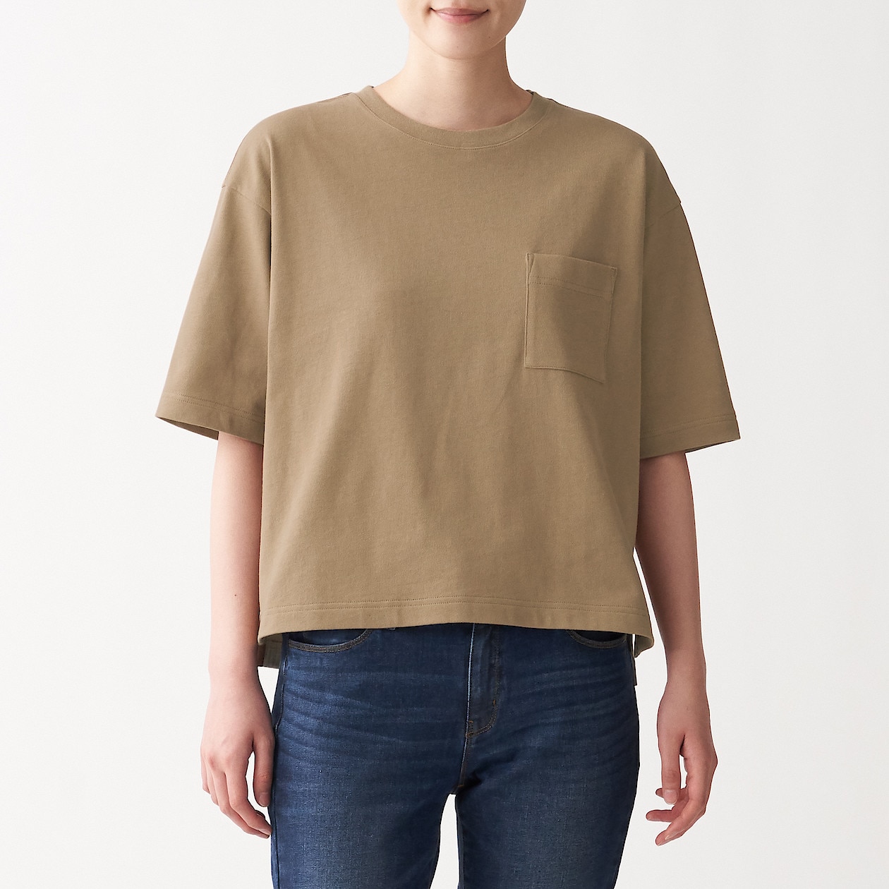 太番手天竺編みクルーネックワイドtシャツ 五分袖 無地 ボーダー 婦人m l スモーキーブラウン Tシャツ カットソー 半袖 婦人 レディース 通販 無印良品 太番手天竺編みクルーネックワイドtシャツ 五分袖 無地 ボーダー 婦人m l スモーキーブラウン Tシャツ カットソー 半袖 婦人 レディース 通販 無印良品
