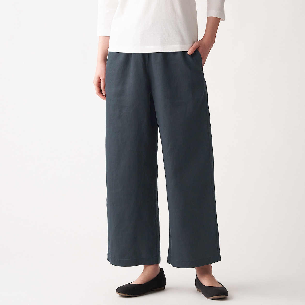 フレンチリネンストレートパンツ アンクル丈 婦人m ダークグレー パンツ 婦人 レディース 通販 無印良品 フレンチリネンストレートパンツ アンクル丈 婦人m ダークグレー パンツ 婦人 レディース 通販 無印良品